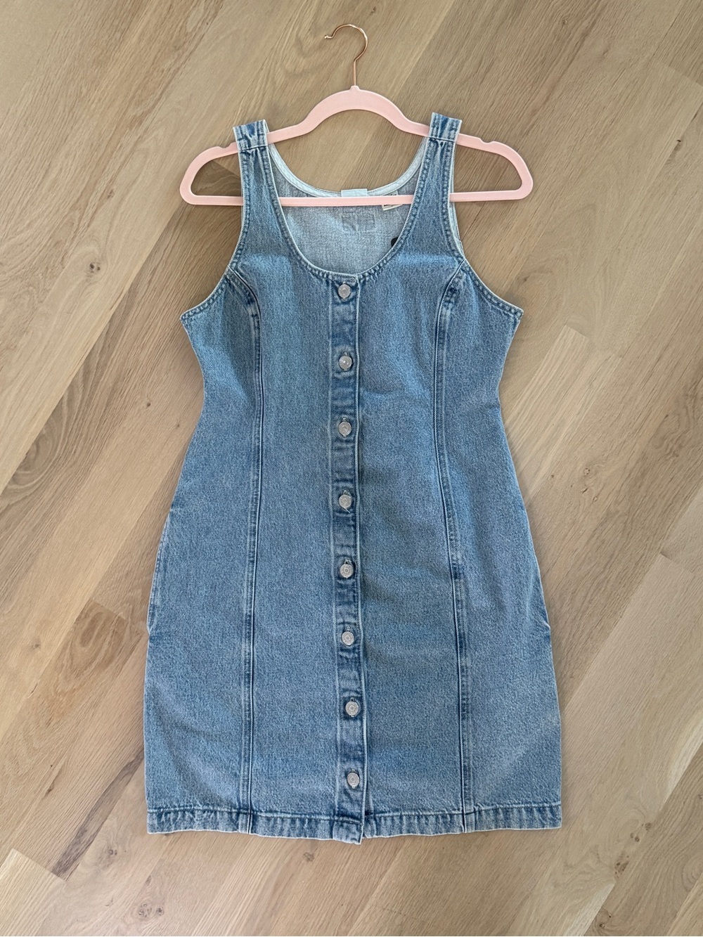 Levi's Light Blue Button-Front Denim Mini Dress